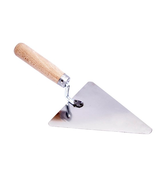 Kielnia nierdzewna trójkątna 160 rączka drewniana