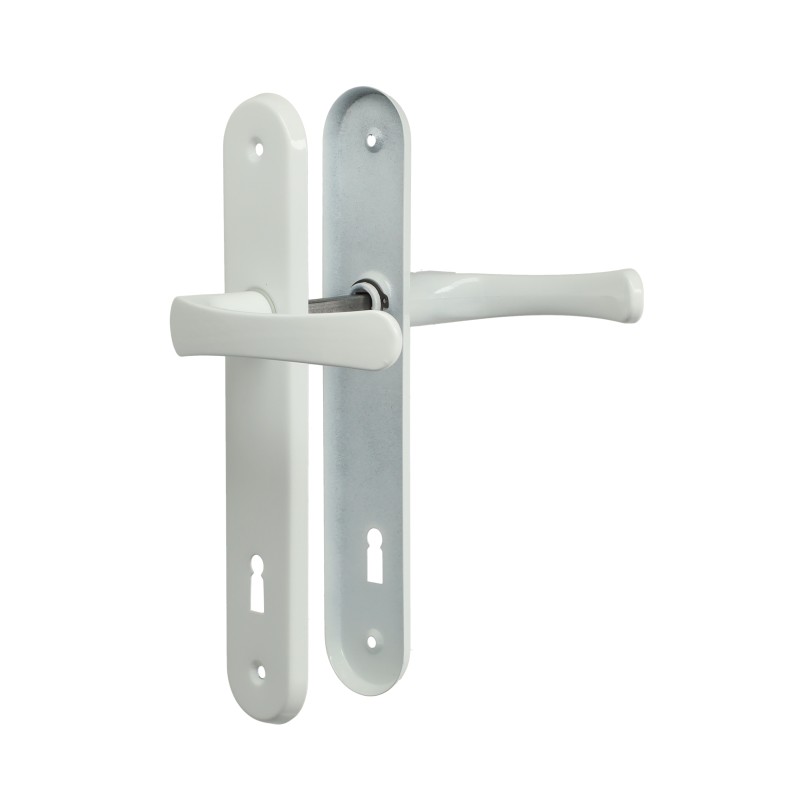 Klamka do drzwi 72 klucz biała MK