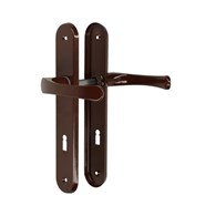 Klamka do drzwi 90 klucz brąz MK RAL8017