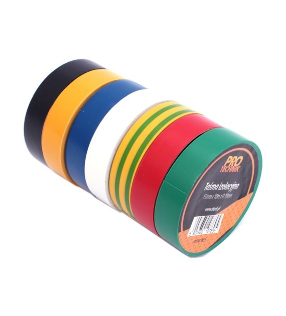 Taśma izolacyjna 15mm/10m kolor mix PRO-TECHNIK