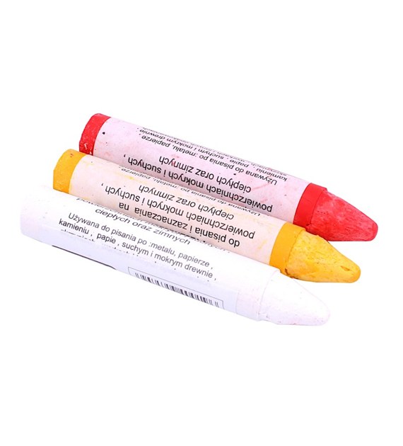 Kreda techniczna niezmywalna czerwona 5szt