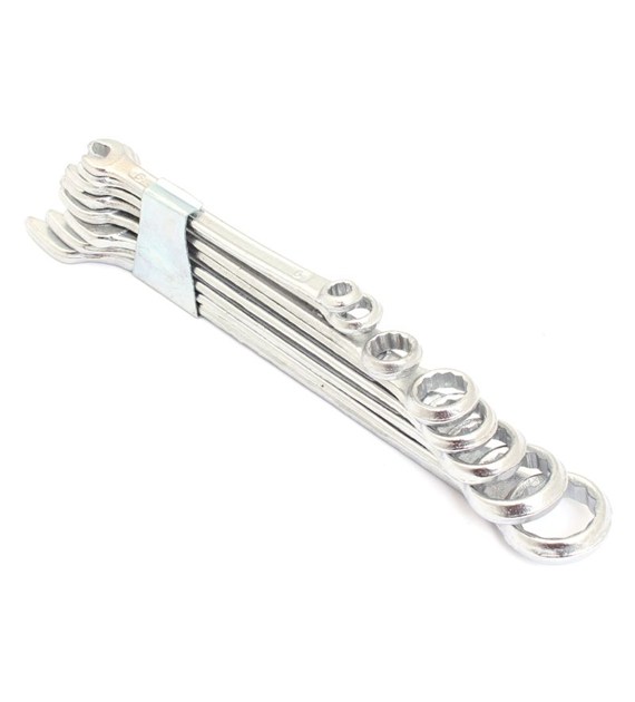 Klucz oczkowo-płaski   8szt 8-19mm /klips/