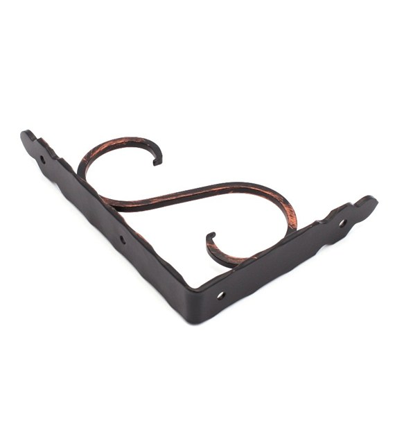 Kątownik pod półki 25x15cm RETRO  czarny-miedź