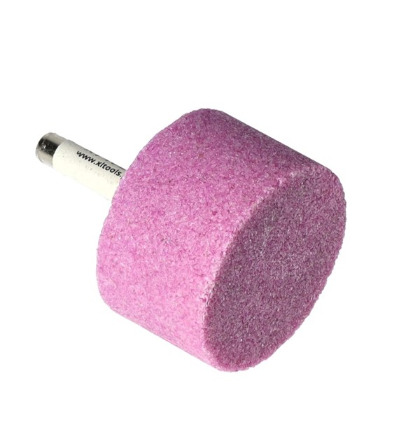 Kamień ścierny na trzpieniu 40x25x6mm róż walec