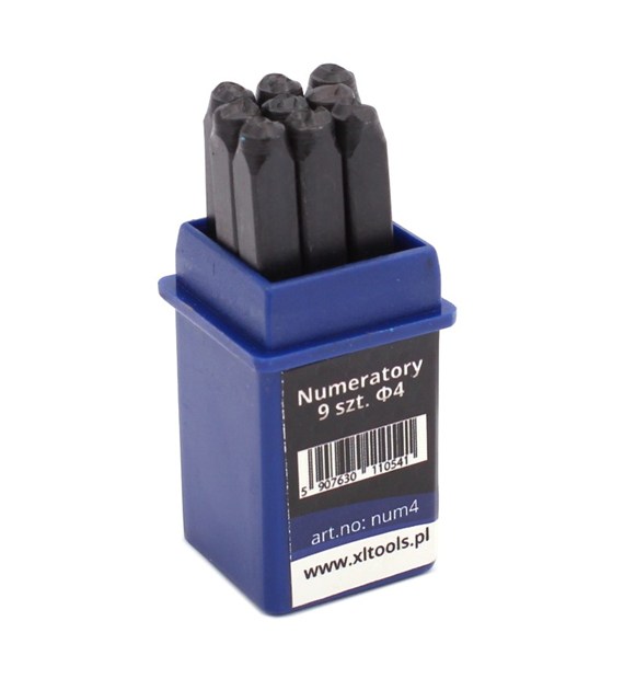 Numeratory cyfry  4mm /9 elementów