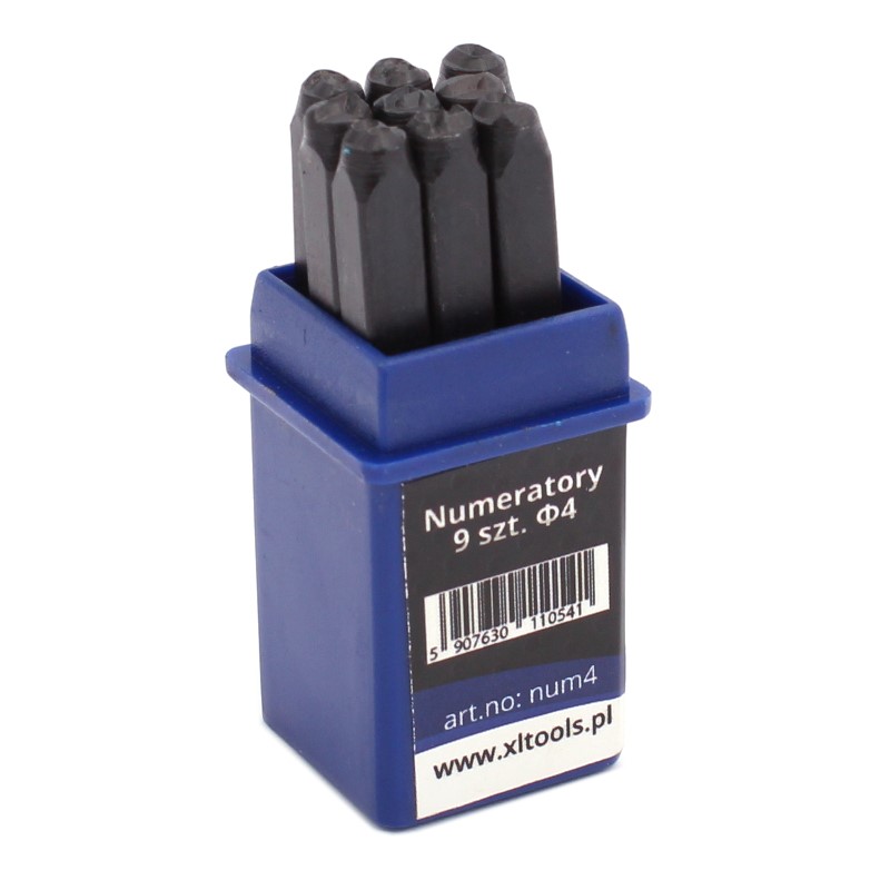 Numeratory cyfry  4mm /9 elementów