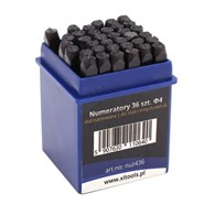 Numeratory zestaw alfanumeryczny 4mm /36 elementów