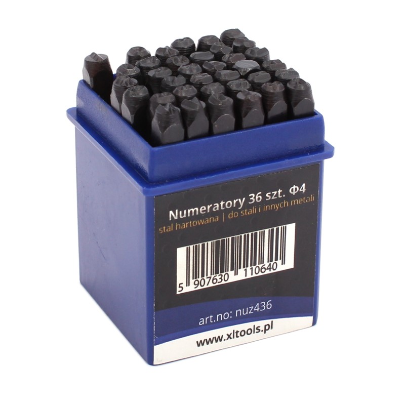 Numeratory zestaw alfanumeryczny 4mm /36 elementów