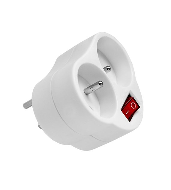 Rozgałęźnik 2o z/u 16A z wyłącznikiem RC-20W