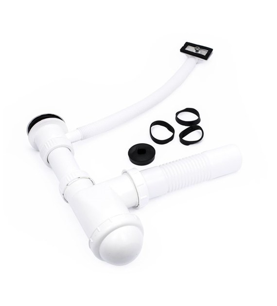 Syfon zlew jednokomorowy z przelewem plast sitko