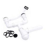 Syfon zlew dwukomorowy 3/5'' z przelewem plast sit