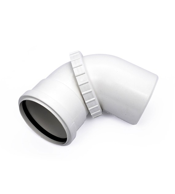 Kolano  50mm nastawne uniwersalne białe