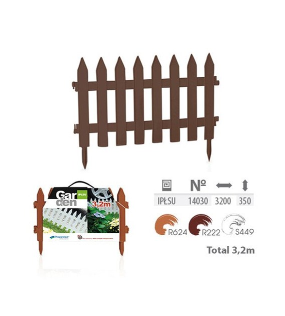 Płotek ogrodowy GARDEN CLASSIC 3,2mb brąz R222