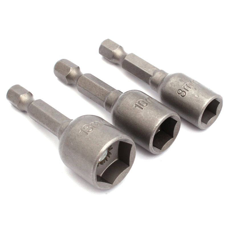 Końcówka 6-kąt zestaw 3szt 8,10,13mm magn/blister