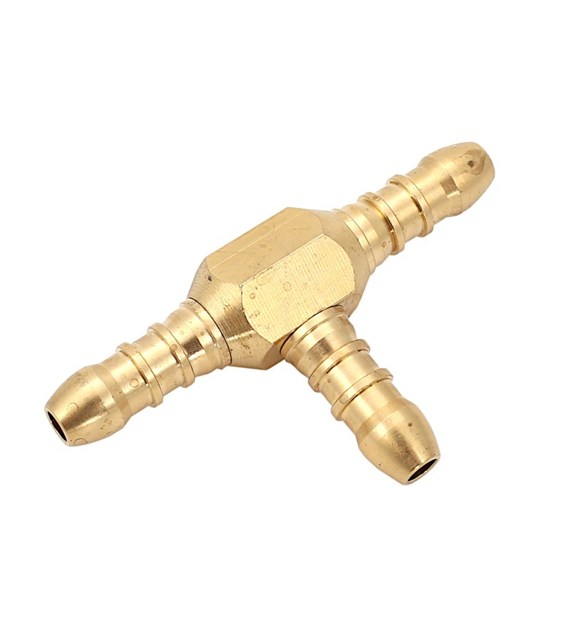 Trójnik mosiężny 3 x nypel do węża 9-10mm