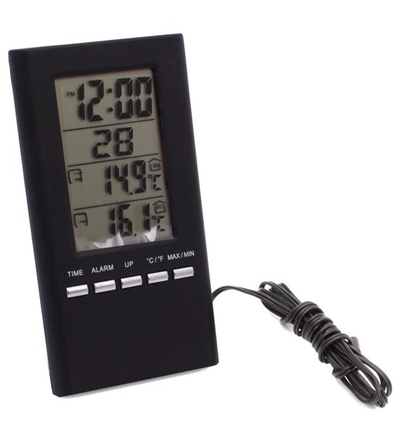 Termometr elektroniczny 6-funkcyjny z zegarem