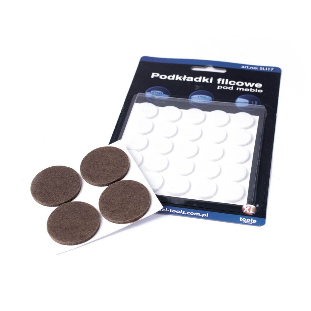 Ślizgacz filcowy 22mm blister-16szt XL brąz