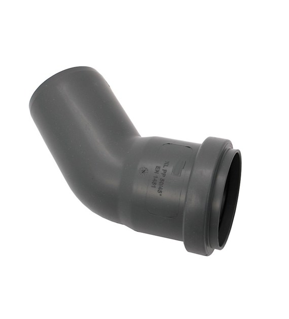 Kolano PP  50mm kąt 67° stopni szare