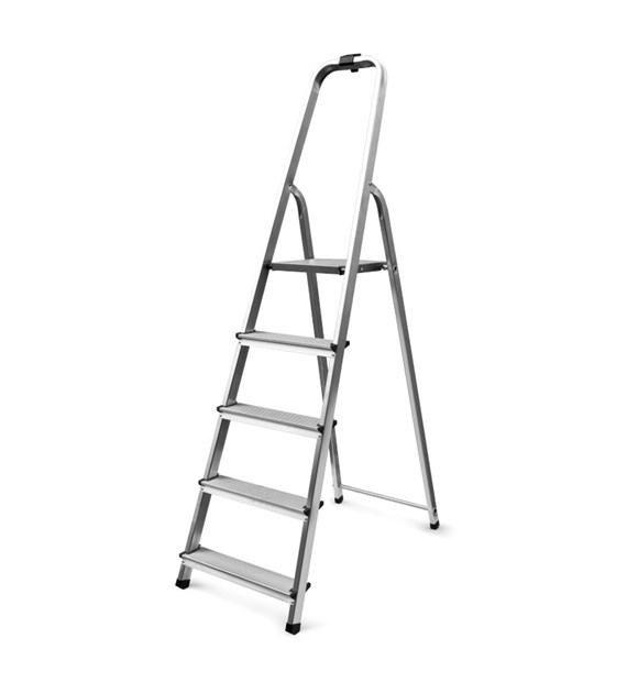 Drabina aluminiowa domowa 5 szczebli 150kg PRO+