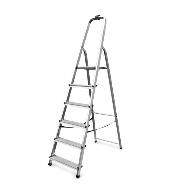 Drabina aluminiowa domowa 6 szczebli 150kg PRO+
