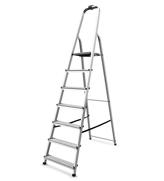 Drabina aluminiowa domowa 7 szczebli 150kg PRO+