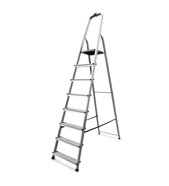 Drabina aluminiowa domowa 8 szczebli 150kg  PRO+