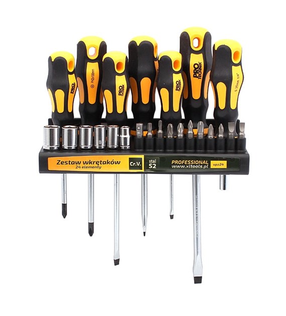 Wkrętaki PRO-TECHNIK utw.S2 24cz PŁ PH +nasadki