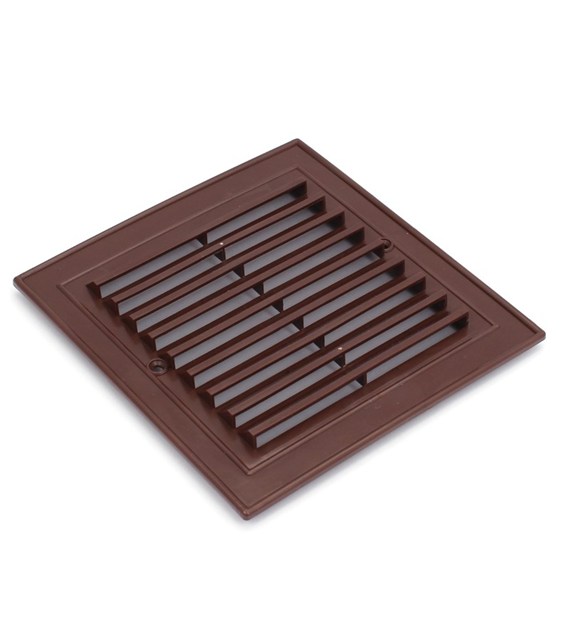 Kratka wentylacyjna skośna 14x14 plastik brąz