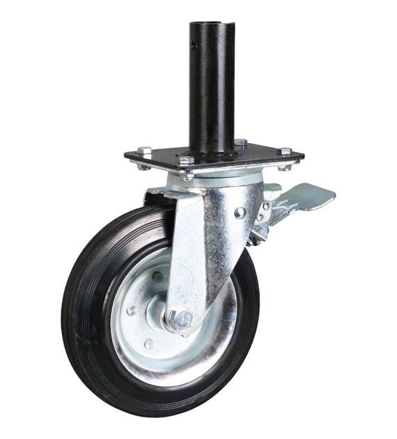 Koło do rusztowań 200mm zestaw skrętny, hamulec