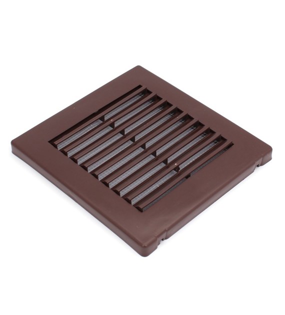 Kratka wentylacyjna skośna siatk 14x14 plast.brąz