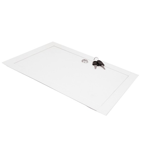 Drzwiczki rewizyjne metalowe białe zamek 20x20cm