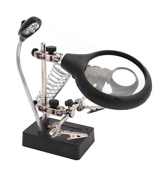 Chwytaki z lupą 62mm TRZECIA RĘKA + LED