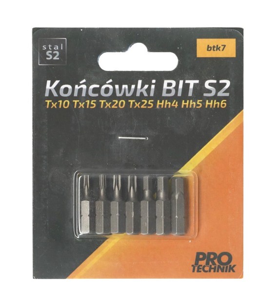 Końcówka BIT S2: Tx10 Tx15 Tx20 Tx25 Th4 Th5 Th6