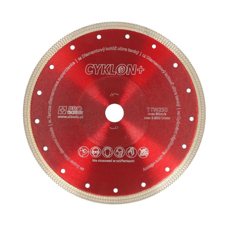 Tarcza diamentowa supercienka 250x10x2.0 25.4 gres