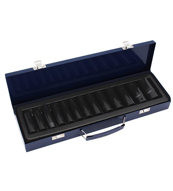 Klucze nasadowe udarowe 13 szt 1/2' długie 10-30mm