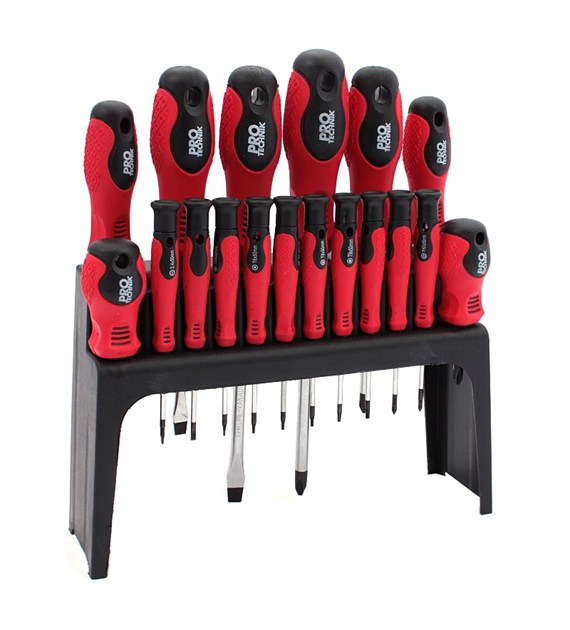 Wkrętaki zestaw 18szt PRO-TECHNIK Cr.V blister