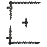 Zawias kątowy kuty JNS kpl 3-elem czarny 60x46x5cm