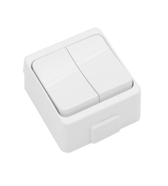 Włącznik podwójny natynkowy bryzgoodporny