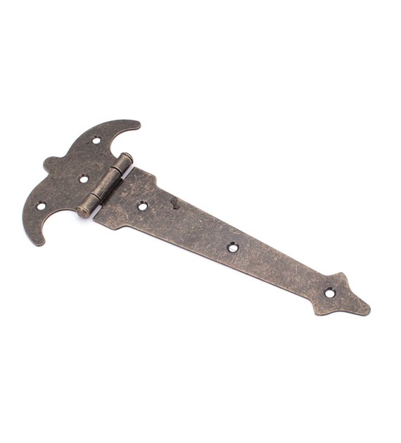 Zawias meblowy ZMU5 ozdobny asym 200mm stare złoto