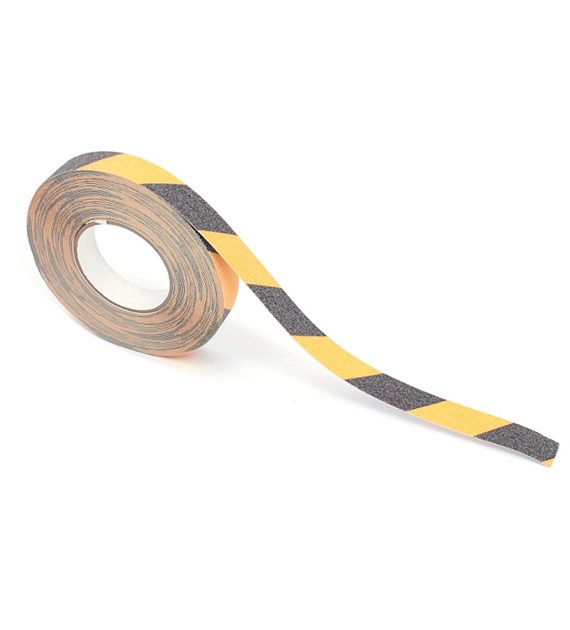 Taśma antypoślizgowa żółto czarna  25mm x18m samop