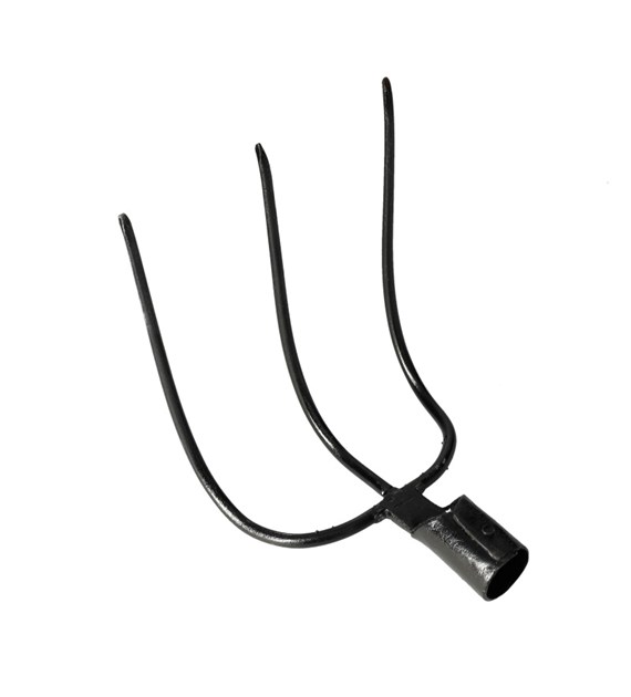 Kopacz haki 3-zębne bez trzona widły wygięte