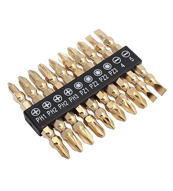 Końcówka BIT komplet 10szt Stal S2 65mm