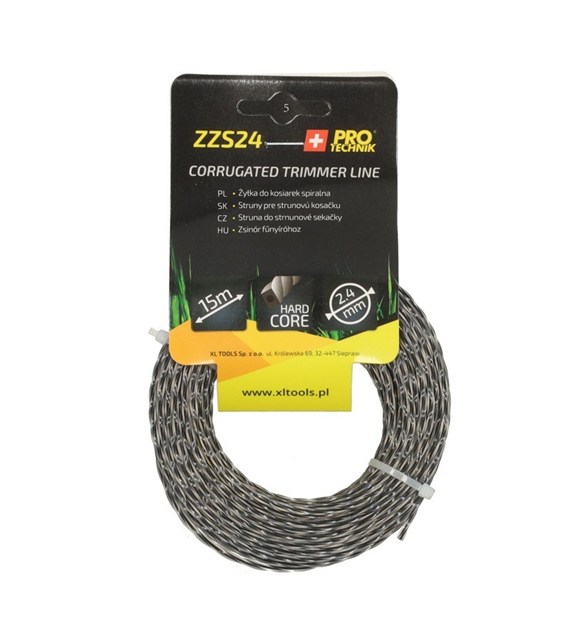 Żyłka do kos spal. spiralna 2.4mm/15m wzmoc. rdzeń