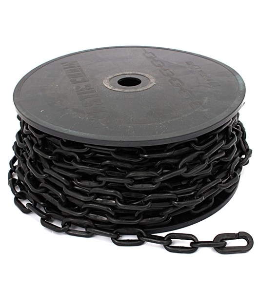 Łańcuch plastik czarny 6mm x 25m rolka
