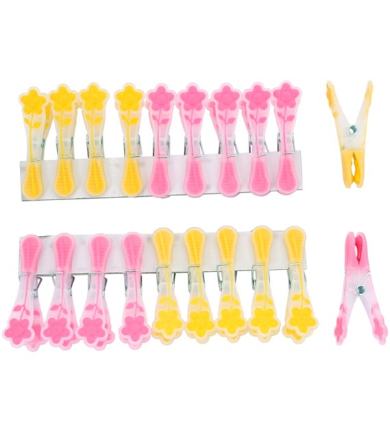 Klamerki spinacze podgumow do bielizny 20szt KWIAT