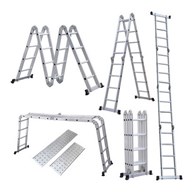 Drabina alu 4x5 5.9m uniwersalna podest+płyta