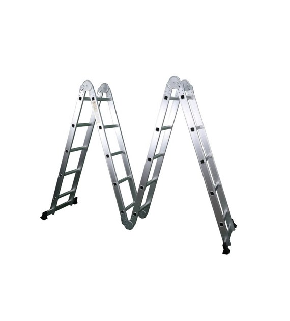 Drabina alu 4x5 5.9m uniwersalna podest+płyta