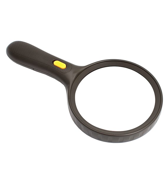 Lupa - szkło powiększające 120/28mm  x2 x5, 3xLED