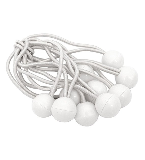 Guma napinacz z kulą Ball bungess 10szt białe 15cm