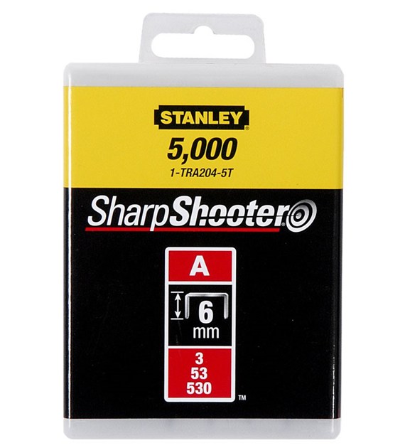 Zszywki A STANLEY  6mm 5000szt Typ A 5/53/530